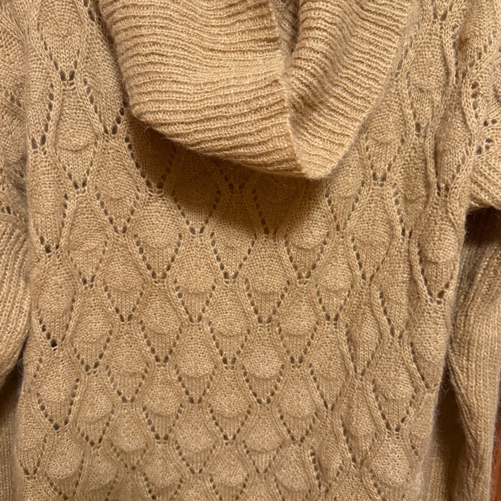 Elegant Tan Cowl Neck Sweater